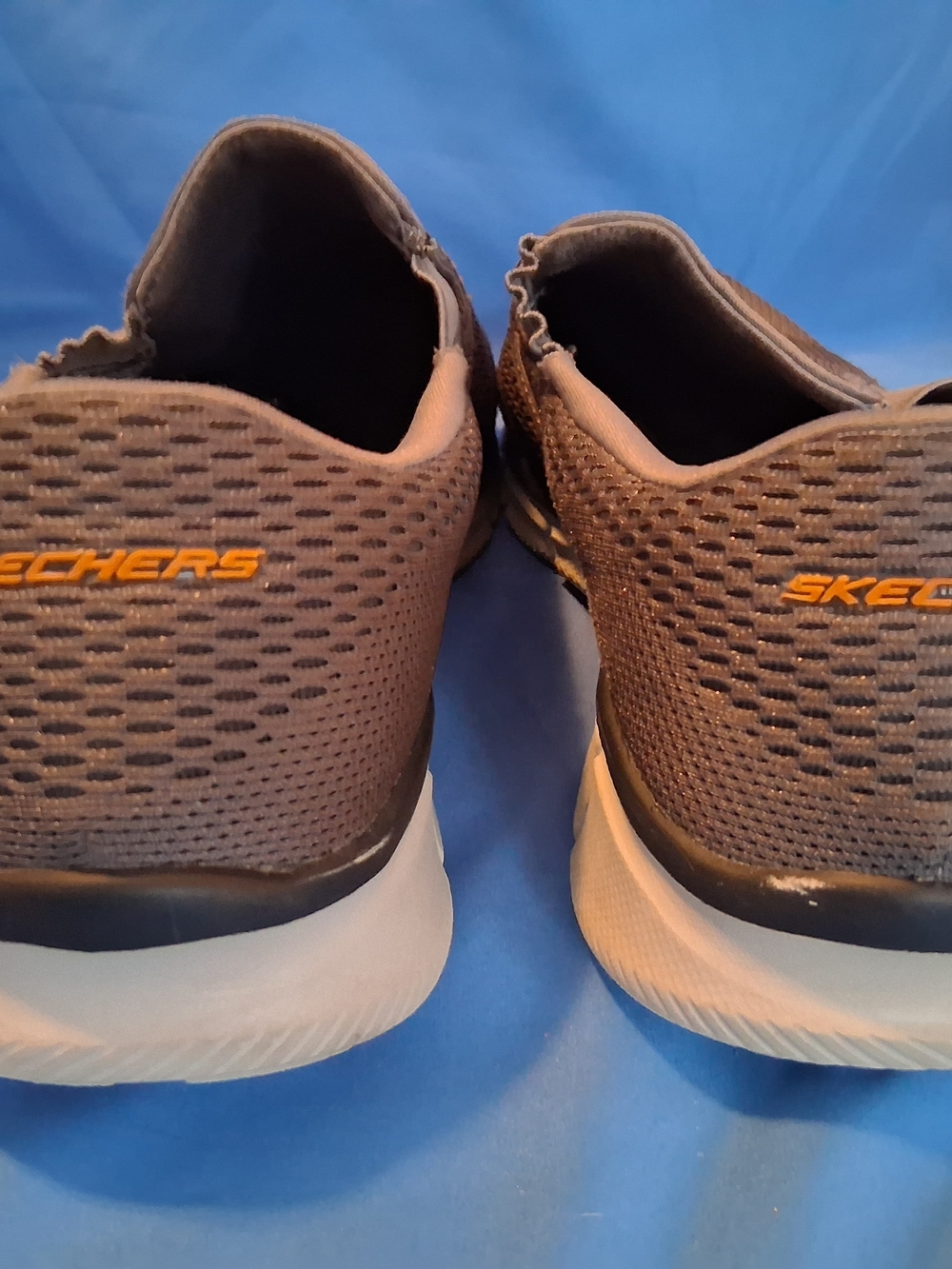 SKECHERS Dual-Lite Men’s Gray Mesh Slip-On Low Top Athletic Sneaker Pre-Owned - Picture 3 of 5